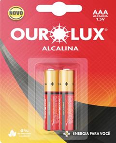 PILHA ALCALINA PALITO AAA COM 2 OUROLUX