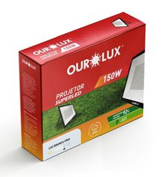 REFLETOR LED 150W 6500K PRETO SLIM OUROLUX