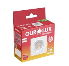 SPOT LED EMBUTIR 3W 6400K QUADRADO BRANCO OUROLUX