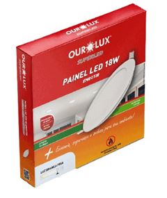 PAINEL LED EMBUTIR REDONDO 18W 6400K BRANCO OUROLUX