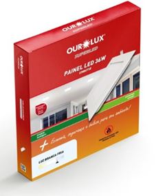 PAINEL LED EMBUTIR QUADRADO 36W 6500K BRANCO OUROLUX