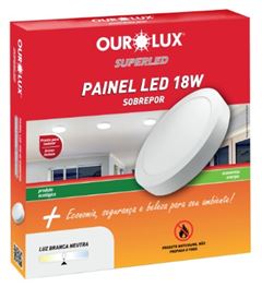 PAINEL LED SOBREPOR REDONDO 18W 6500K BRANCO OUROLUX