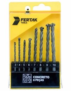 JOGO DE BROCA CONCRETO COM 8 FERTAK